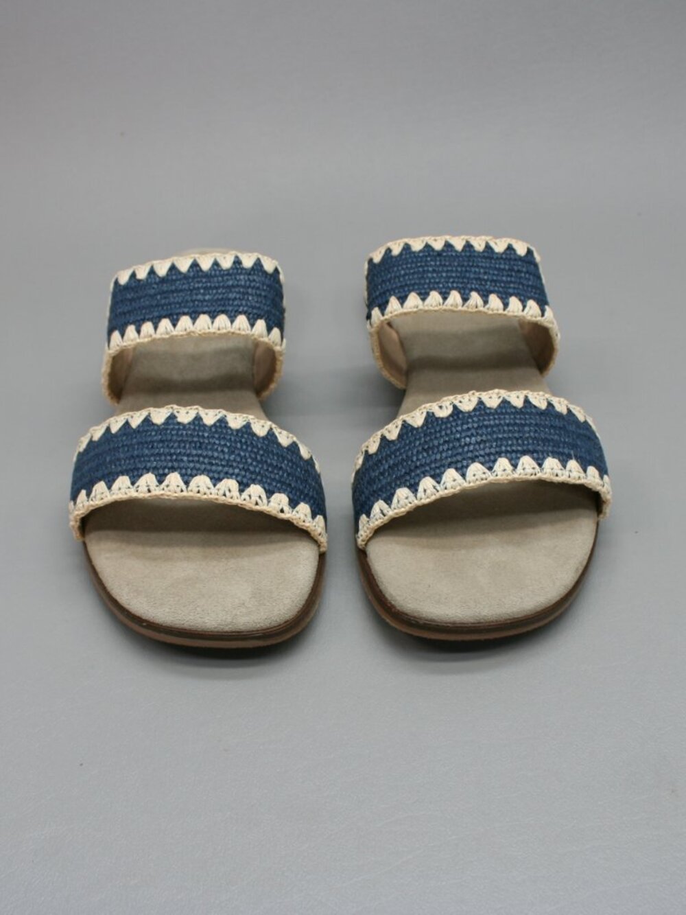 Charleston Shoe Co. 42 Ladies 11 Majorca Jute Navy Blue Slip-on Shoes Sandals - Picture 6 of 10